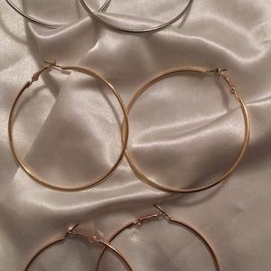 Gold, rose gold, and silver hoop earrings ✨